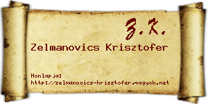 Zelmanovics Krisztofer névjegykártya